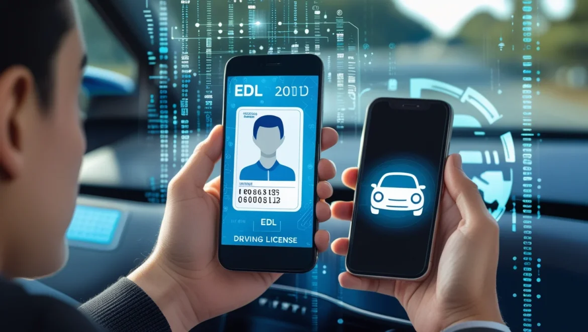 Smartphone displaying a digital driver's license.