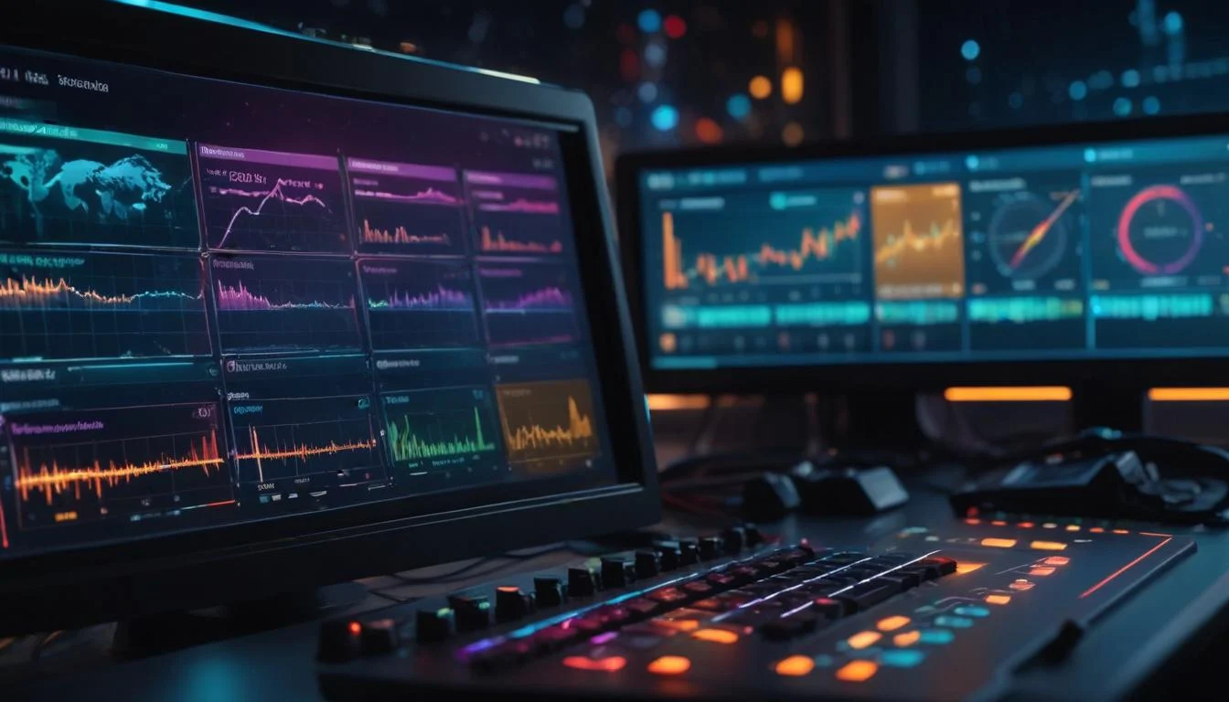A dashboard showing key performance indicators (KPIs) related to AI-driven automation workflows