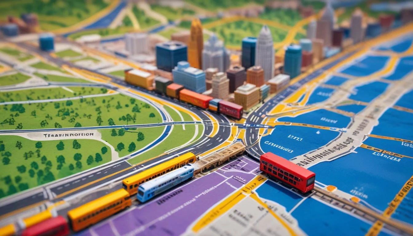 Map showcasing various transportation options to reach Taste of Cincinnati