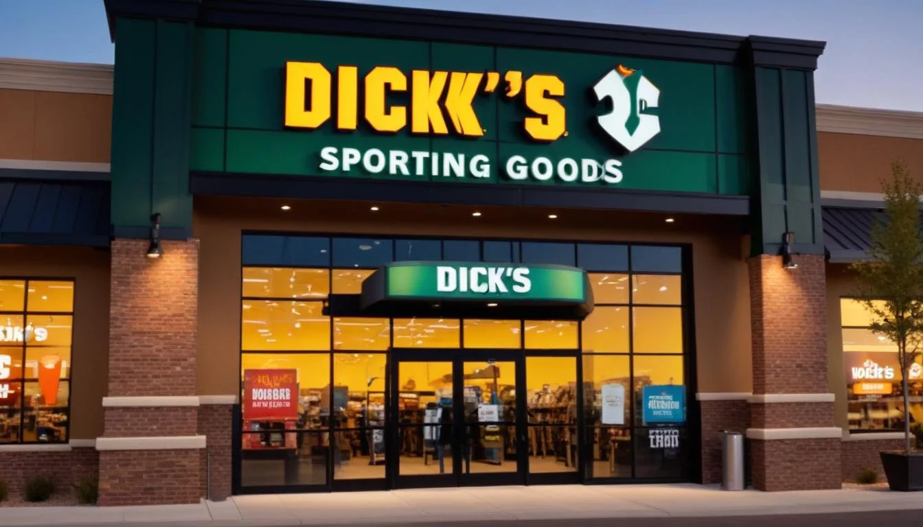 Screenshot of the Dick's Sporting Goods store locator on their website showing a store's address and hours.