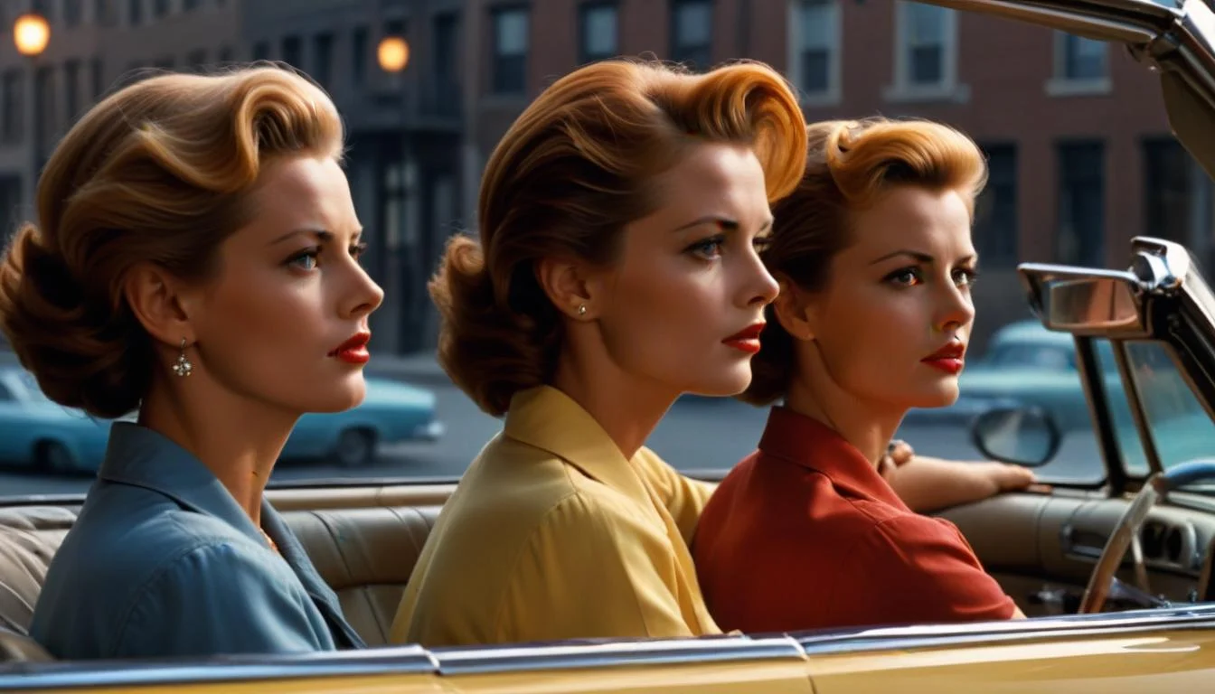 A still image comparing a scene from Rear Window with a scene from Thelma & Louise, highlighting the differing power dynamics.