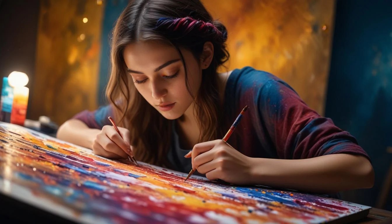 A person pursuing a passion project like painting or writing