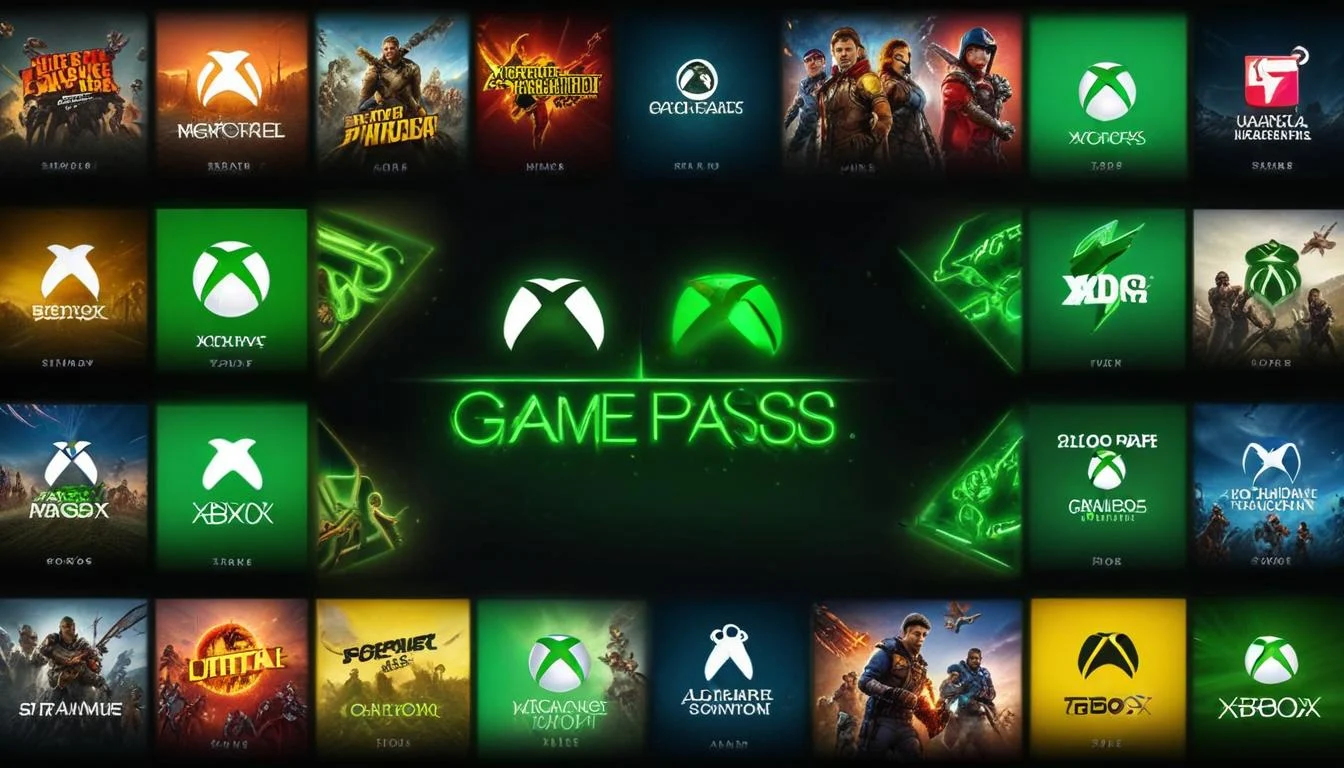 A collage showing the logos for Xbox Game Pass, Xbox Game Pass PC, and Xbox Game Pass Ultimate. Each logo is distinct and easily recognizable.