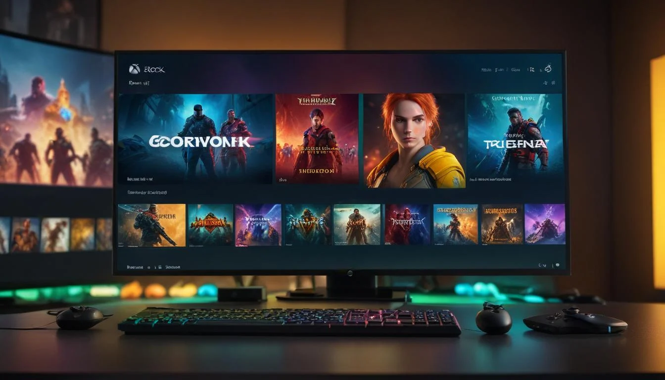 Xbox app on PC showing a game library