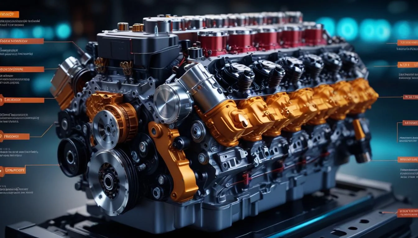 Diagram showing the layout of a V6 engine with labels indicating cylinders and firing order.