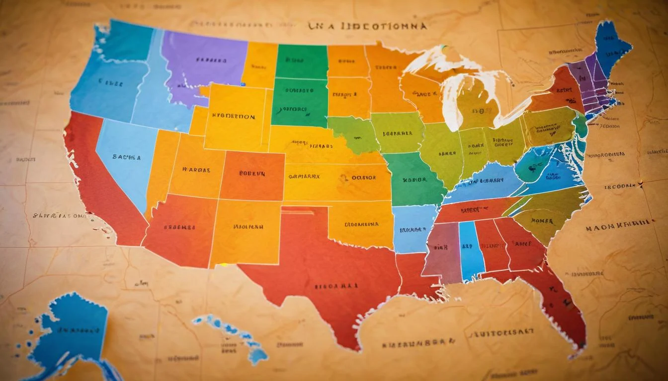 Map of US states highlighting those that observe Indigenous Peoples Day