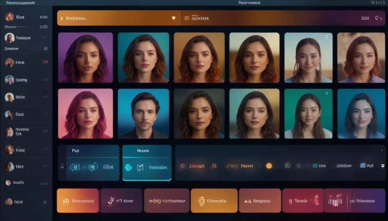 A screenshot of an AI podcast generator interface showing voice selection options and customization sliders for pitch and tone.