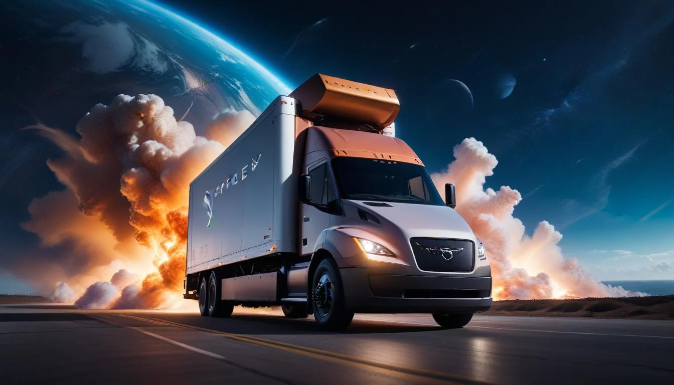A picture of SpaceX delivery truck